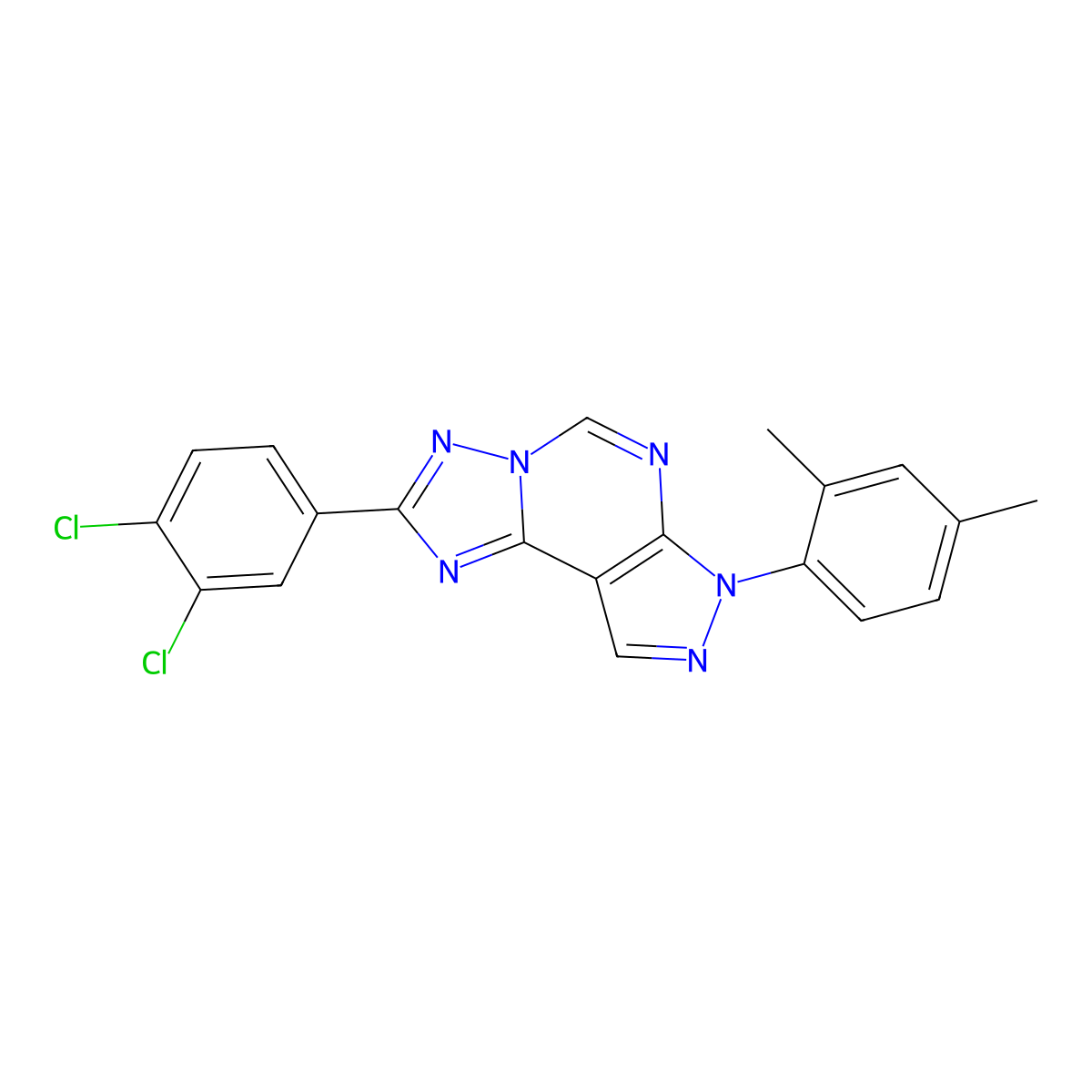 2-(3,4-dichlorophenyl)-7-(2,4-dimethylphenyl)-7H-pyrazolo[4,3-e][1,2,4]triazolo[1,5-c]pyrimidine molecular structure, CAS 844661-28-5