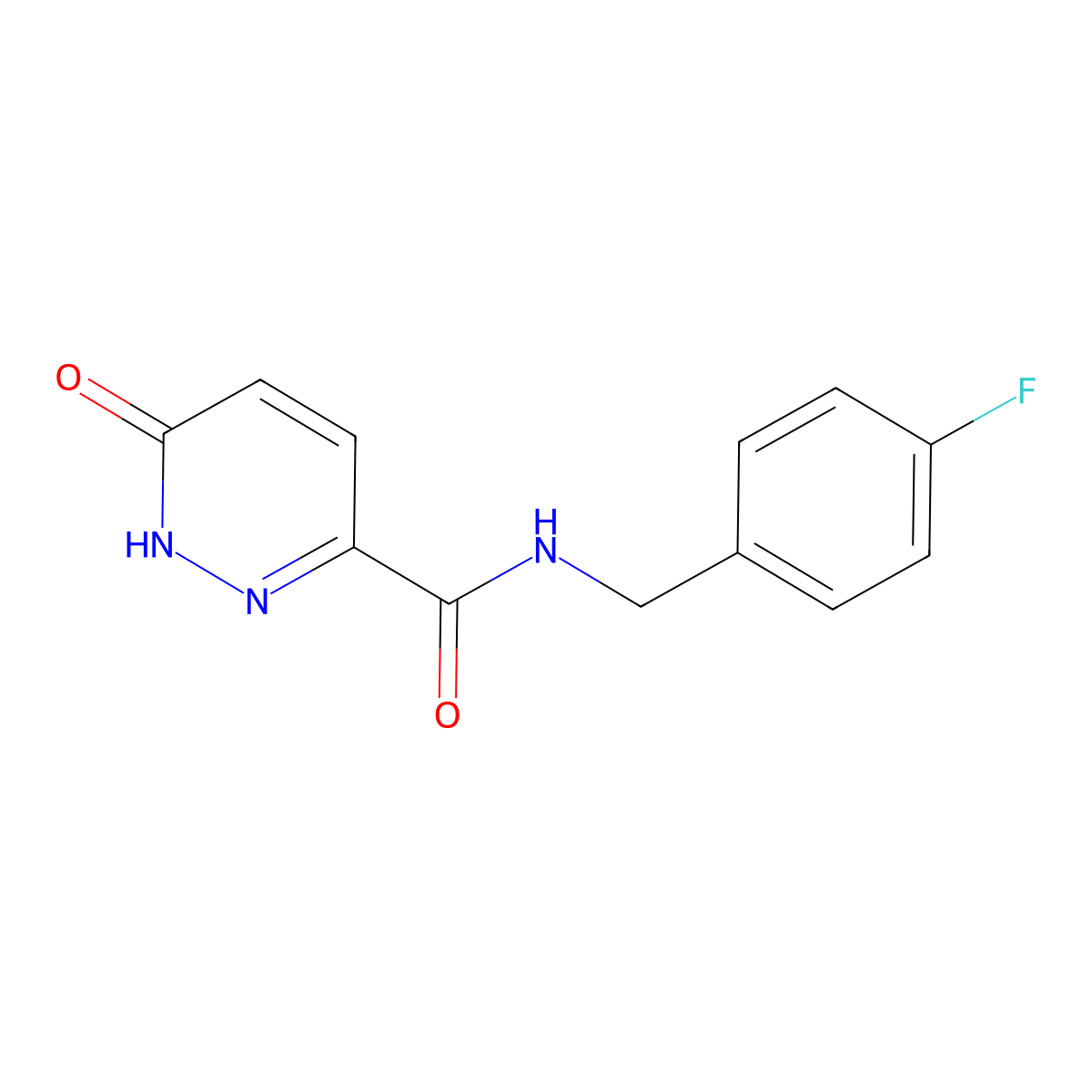 N-[(4-fluorophenyl)methyl]-6-oxo-1H-pyridazine-3-carboxamide molecular structure, CAS 844661-48-9