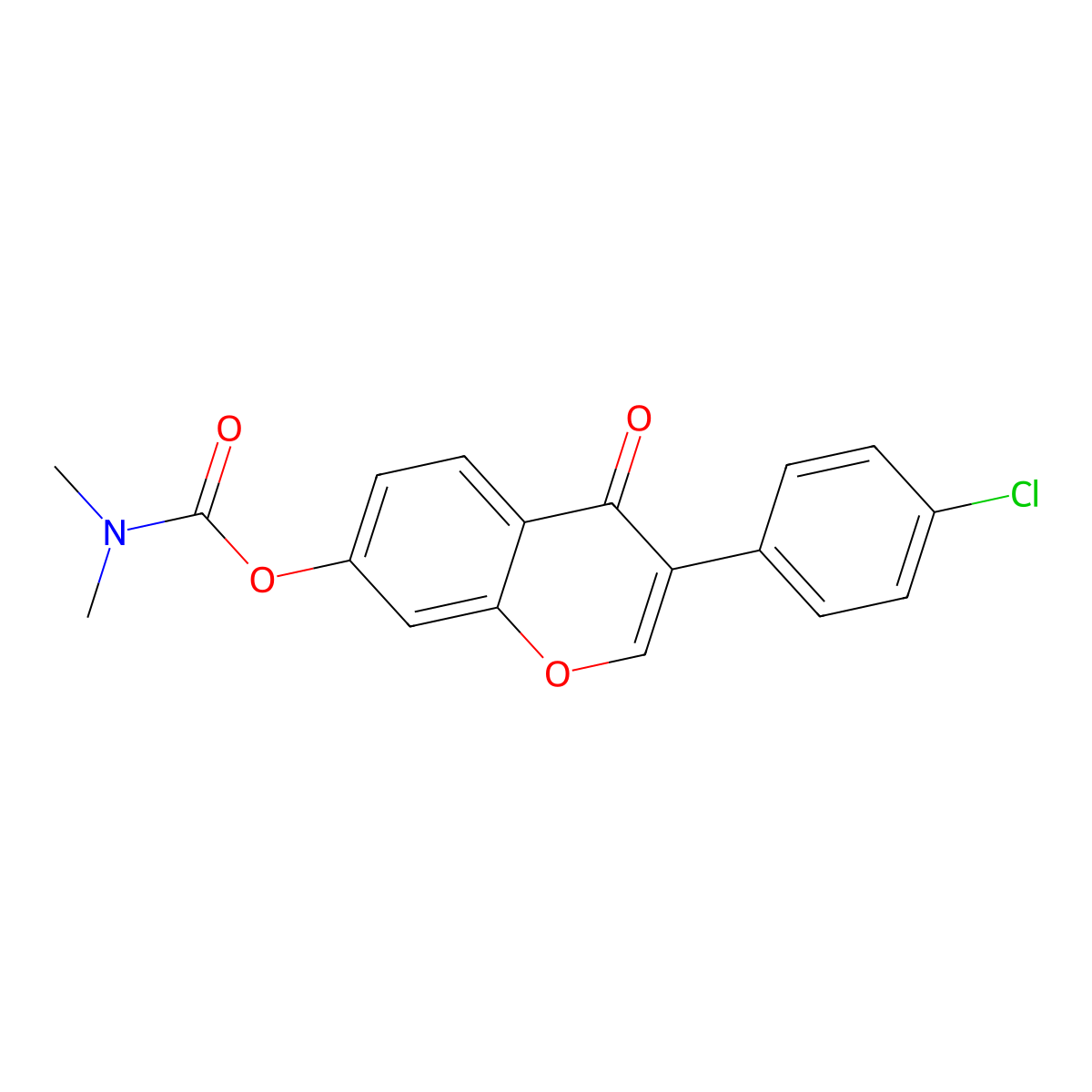 3-(4-chlorophenyl)-4-oxo-4H-chromen-7-yl dimethylcarbamate molecular structure, CAS 844661-93-4
