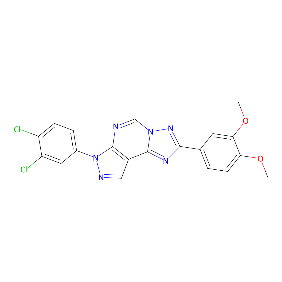 7-(3,4-dichlorophenyl)-2-(3,4-dimethoxyphenyl)-7H-pyrazolo[4,3-e][1,2,4]triazolo[1,5-c]pyrimidine molecular structure, CAS 844662-95-9