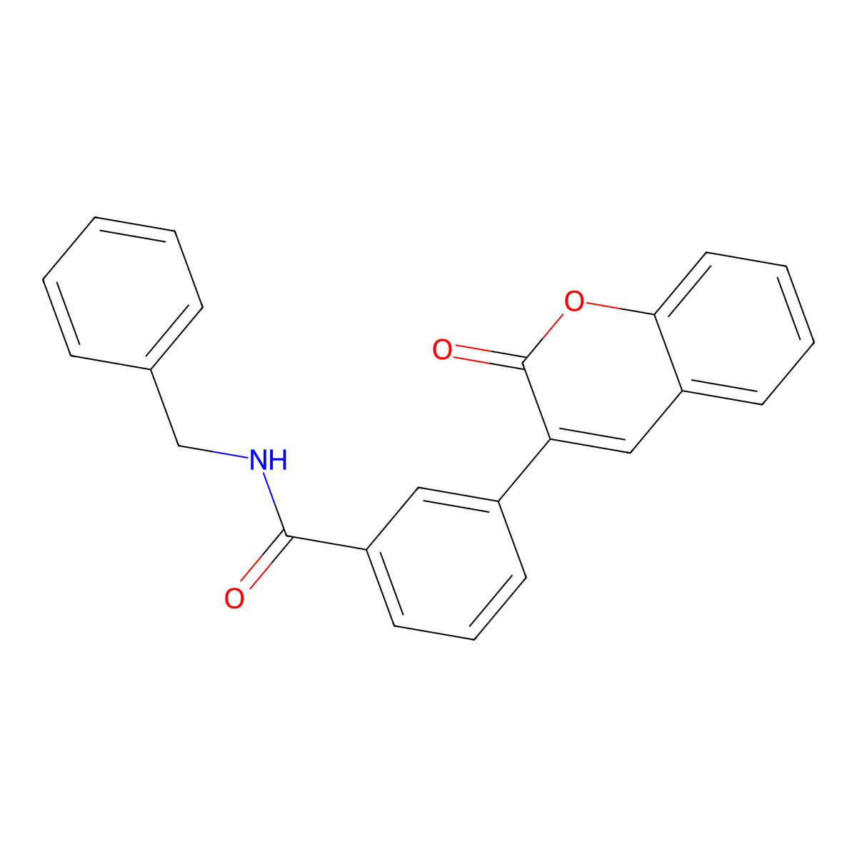 N-benzyl-3-(2-oxo-2H-chromen-3-yl)benzamide molecular structure, CAS 844663-70-3