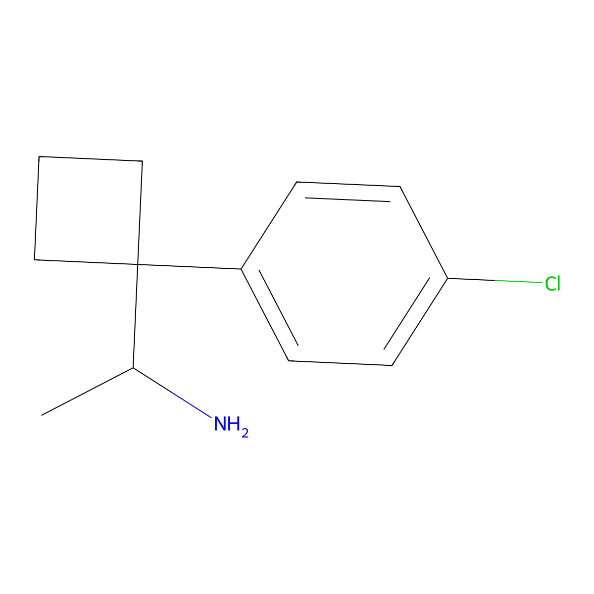 1-(1-(4-Chlorophenyl)cyclobutyl)ethanamine molecular structure, CAS 84467-83-4