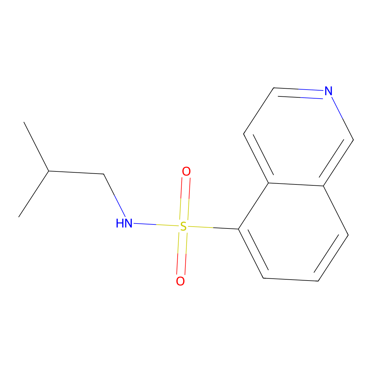 N-(2-methylpropyl)isoquinoline-5-sulfonamide molecular structure, CAS 84468-26-8