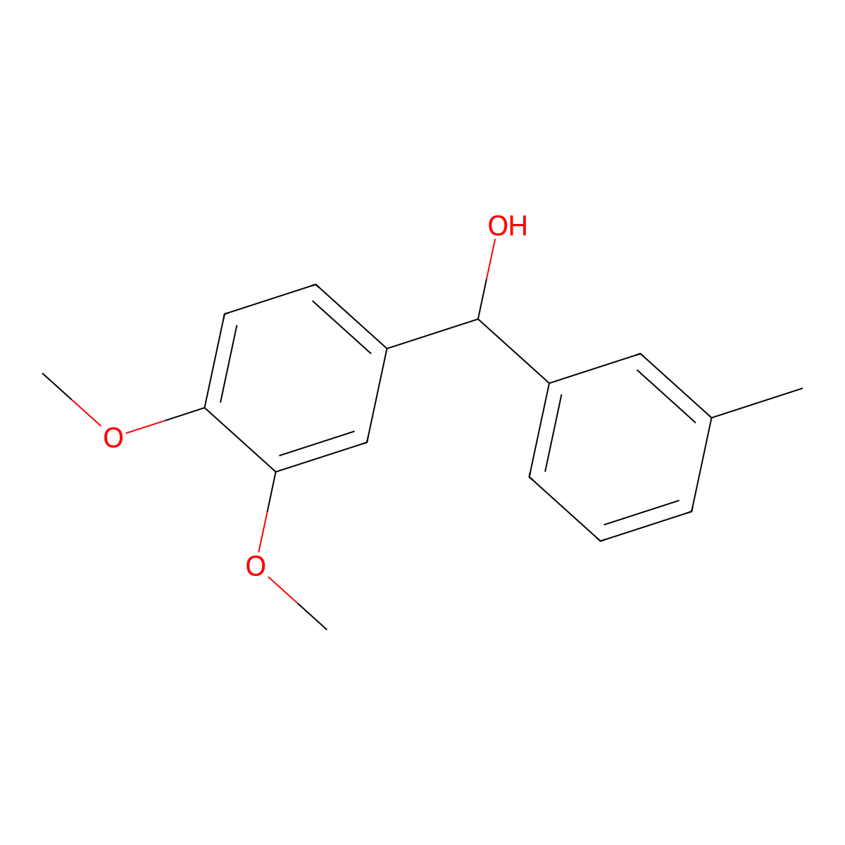 3,4-Dimethoxy-3'-methylbenzhydrol molecular structure, CAS 844683-27-8