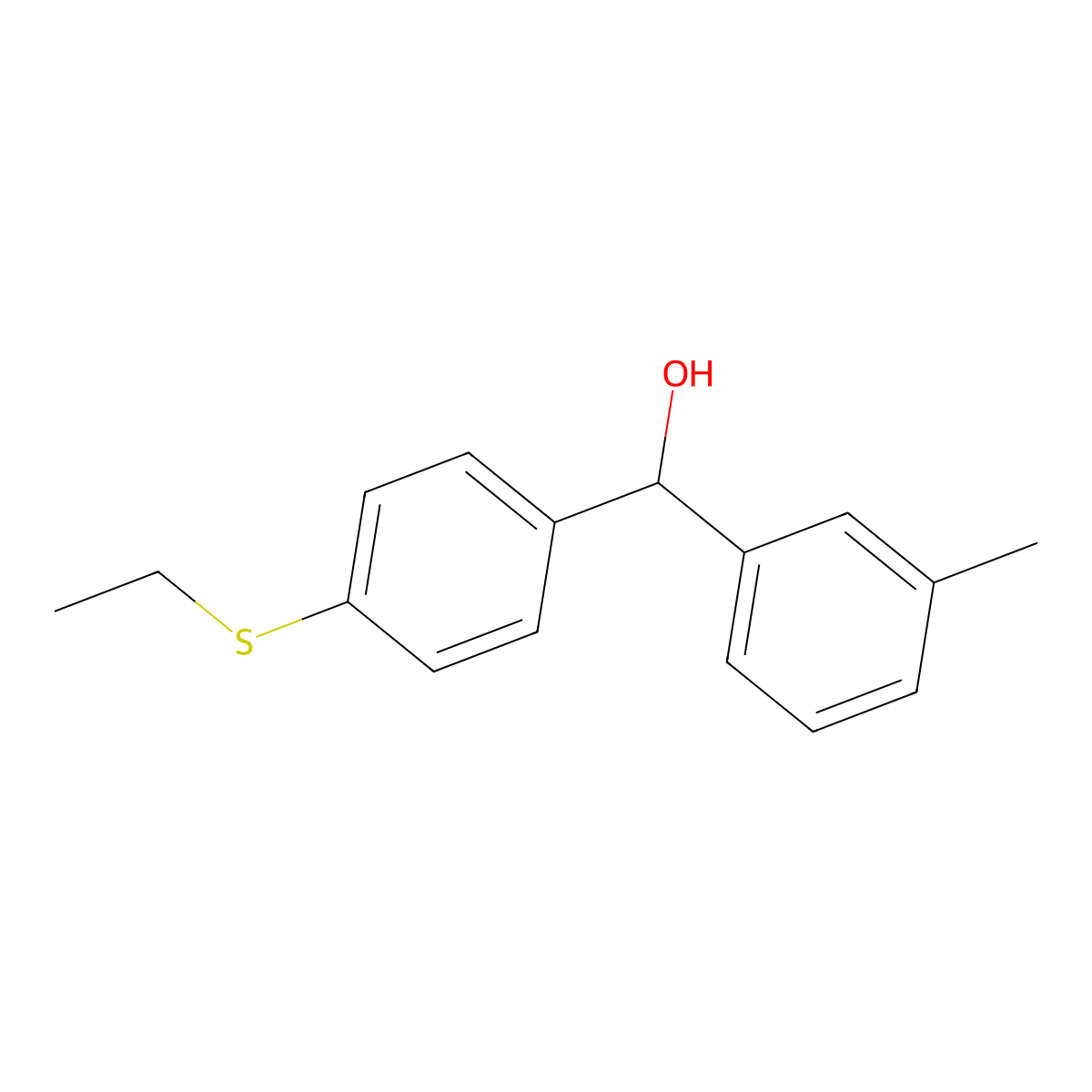 4-(Ethylthio)-3'-methylbenzhydrol molecular structure, CAS 844683-30-3