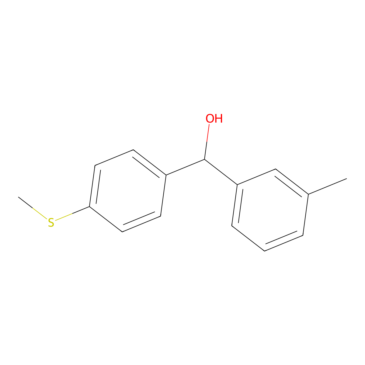 3-Methyl-4'-(methylthio)benzhydrol molecular structure, CAS 844683-33-6
