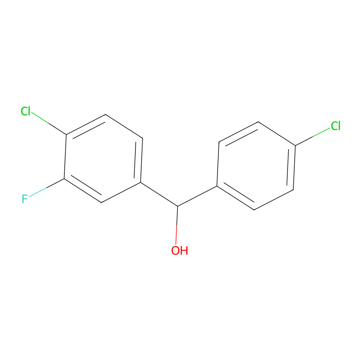 4,4'-Dichloro-3-fluorobenzhydrol molecular structure, CAS 844683-36-9