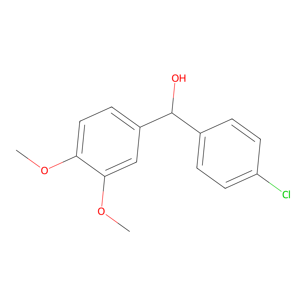 4-Chloro-3',4'-dimethoxybenzhydrol molecular structure, CAS 844683-39-2
