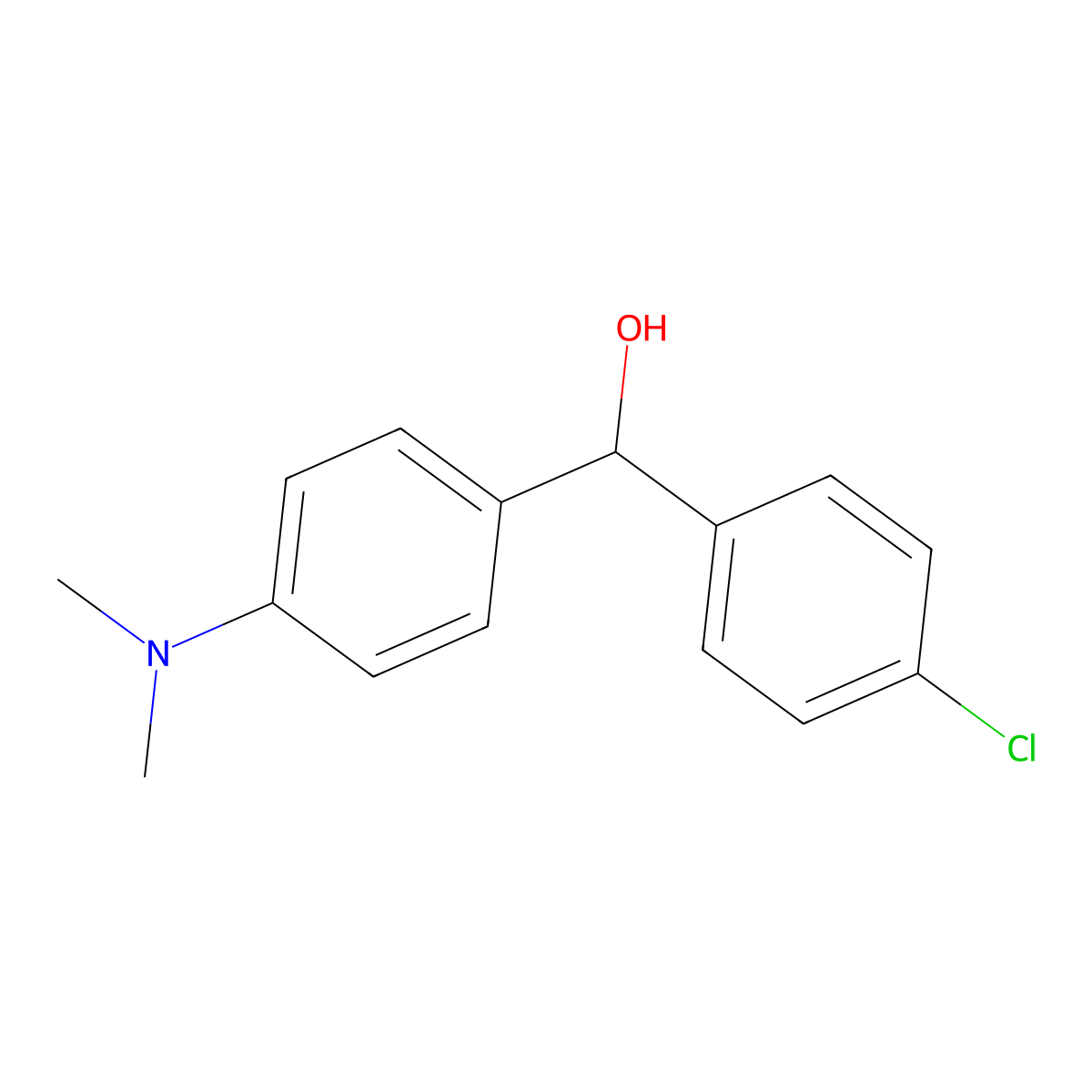 4-Chloro-alpha-(4-(dimethylamino)phenyl)benzenemethanol molecular structure, CAS 844683-40-5