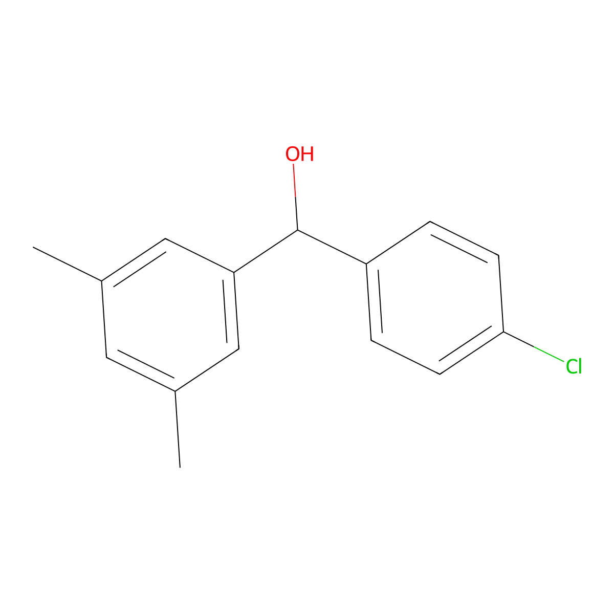 (4-Chlorophenyl)(3,5-dimethylphenyl)methanol molecular structure, CAS 844683-41-6
