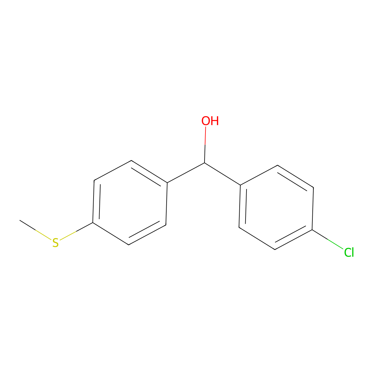 4-Chloro-4'-(methylthio)benzhydrol molecular structure, CAS 844683-44-9