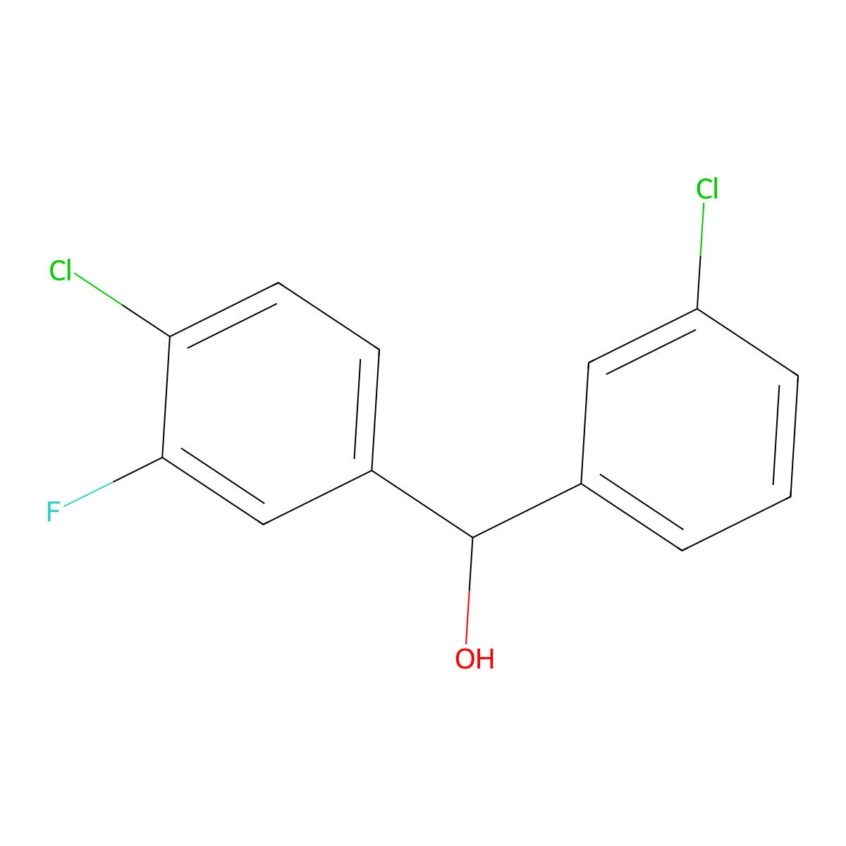 3,4'-Dichloro-3'-fluorobenzhydrol molecular structure, CAS 844683-47-2