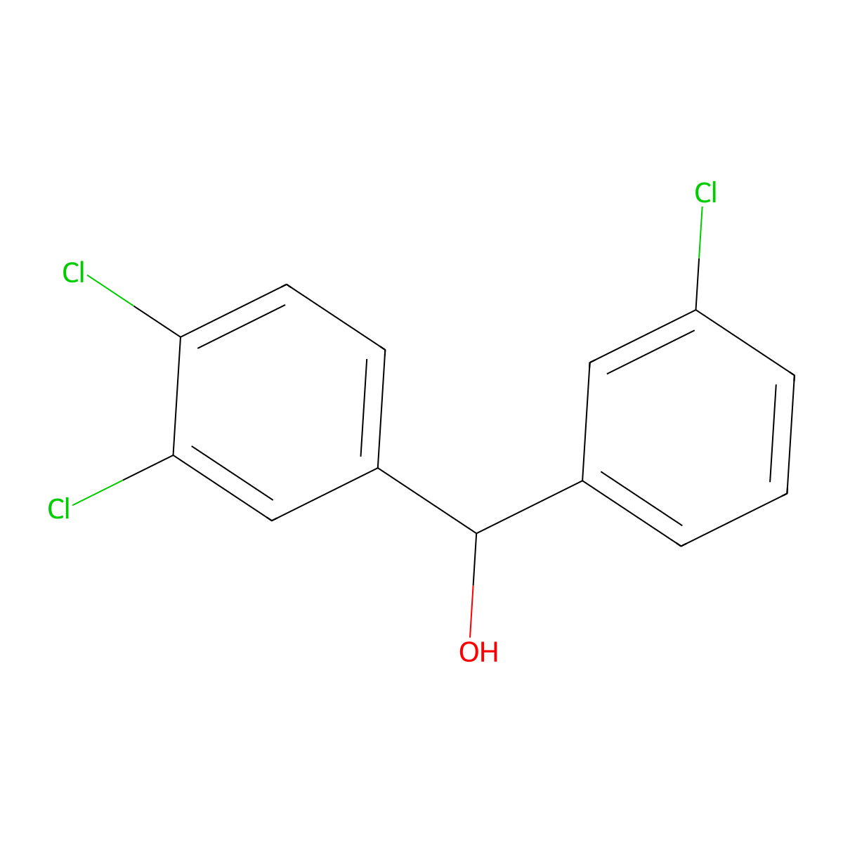 3,3',4-Trichlorobenzhydrol molecular structure, CAS 844683-48-3