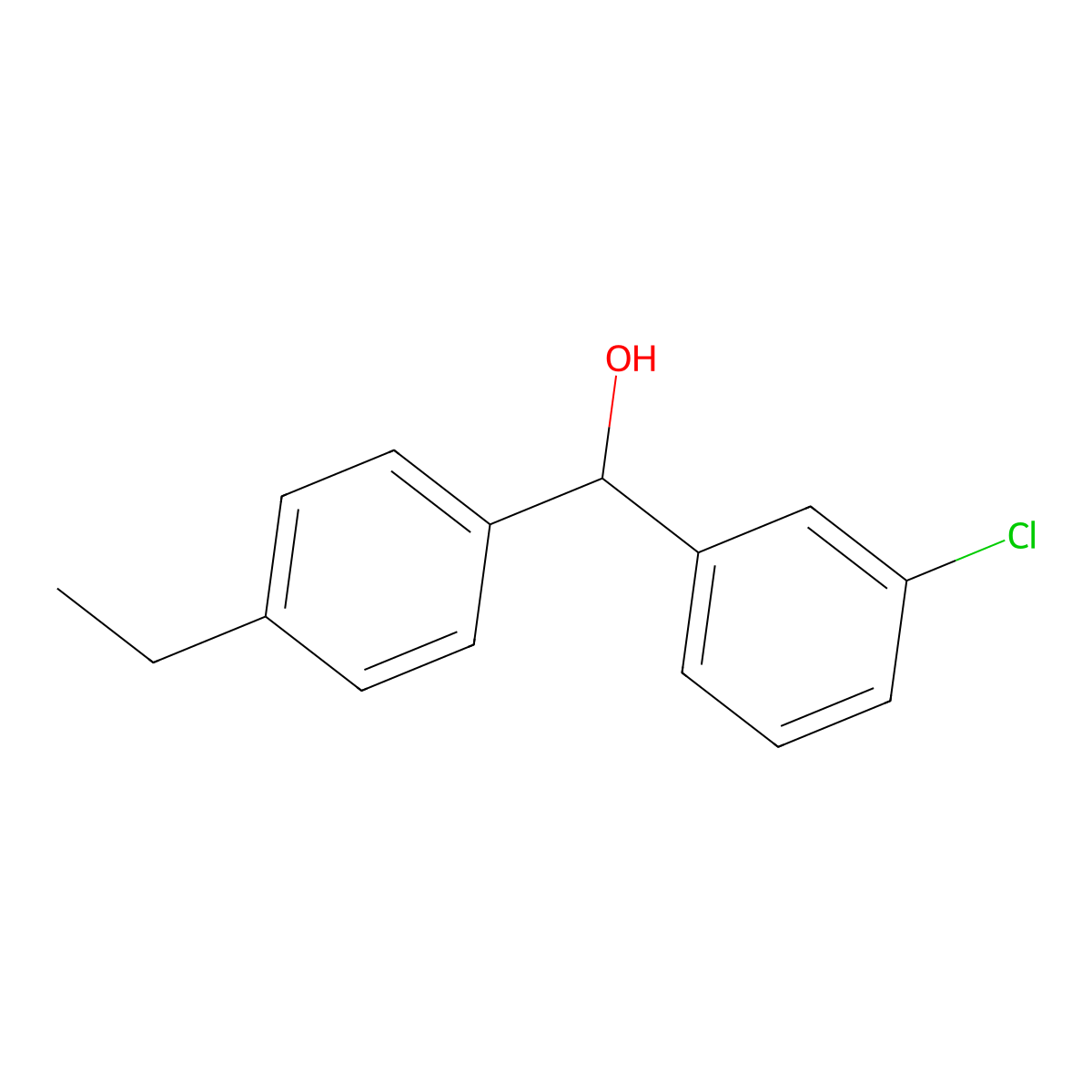 3-Chloro-4'-ethylbenzhydrol molecular structure, CAS 844683-55-2