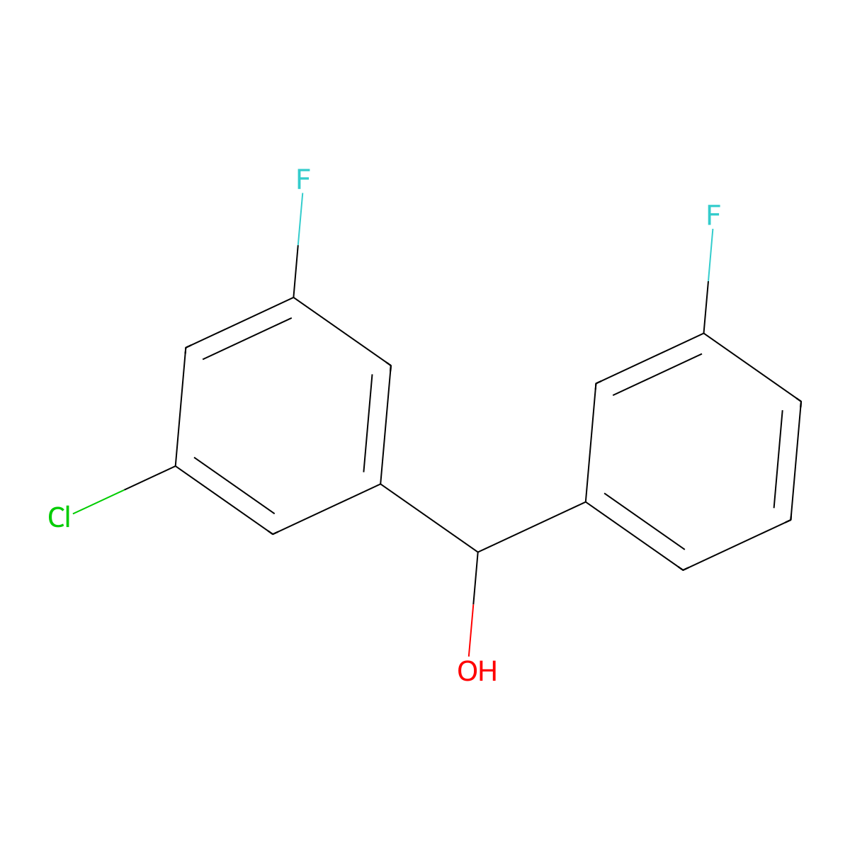 3-Chloro-3',5-difluorobenzhydrol molecular structure, CAS 844683-61-0