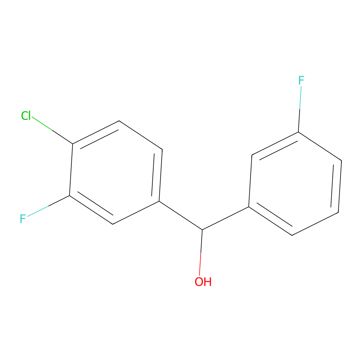 4-Chloro-3,3'-difluorobenzhydrol molecular structure, CAS 844683-62-1