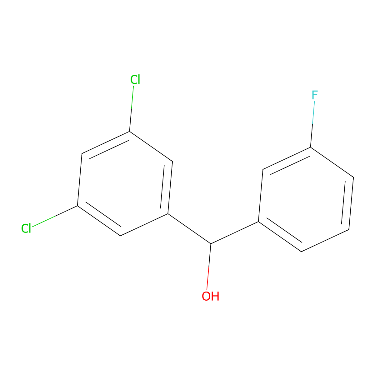 3,5-Dichloro-3'-fluorobenzhydrol molecular structure, CAS 844683-64-3