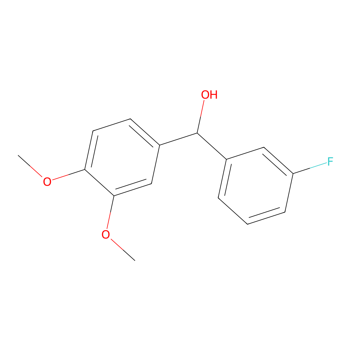 3-Fluoro-3',4'-dimethoxybenzhydrol molecular structure, CAS 844683-67-6