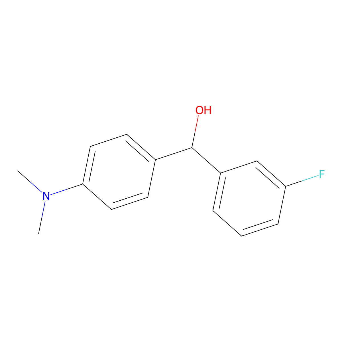 4-(Dimethylamino)-3'-fluorobenzhydrol molecular structure, CAS 844683-68-7
