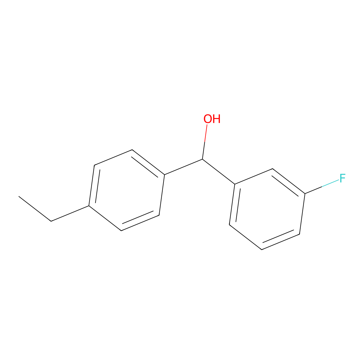(4-Ethylphenyl)(3-fluorophenyl)methanol molecular structure, CAS 844683-70-1