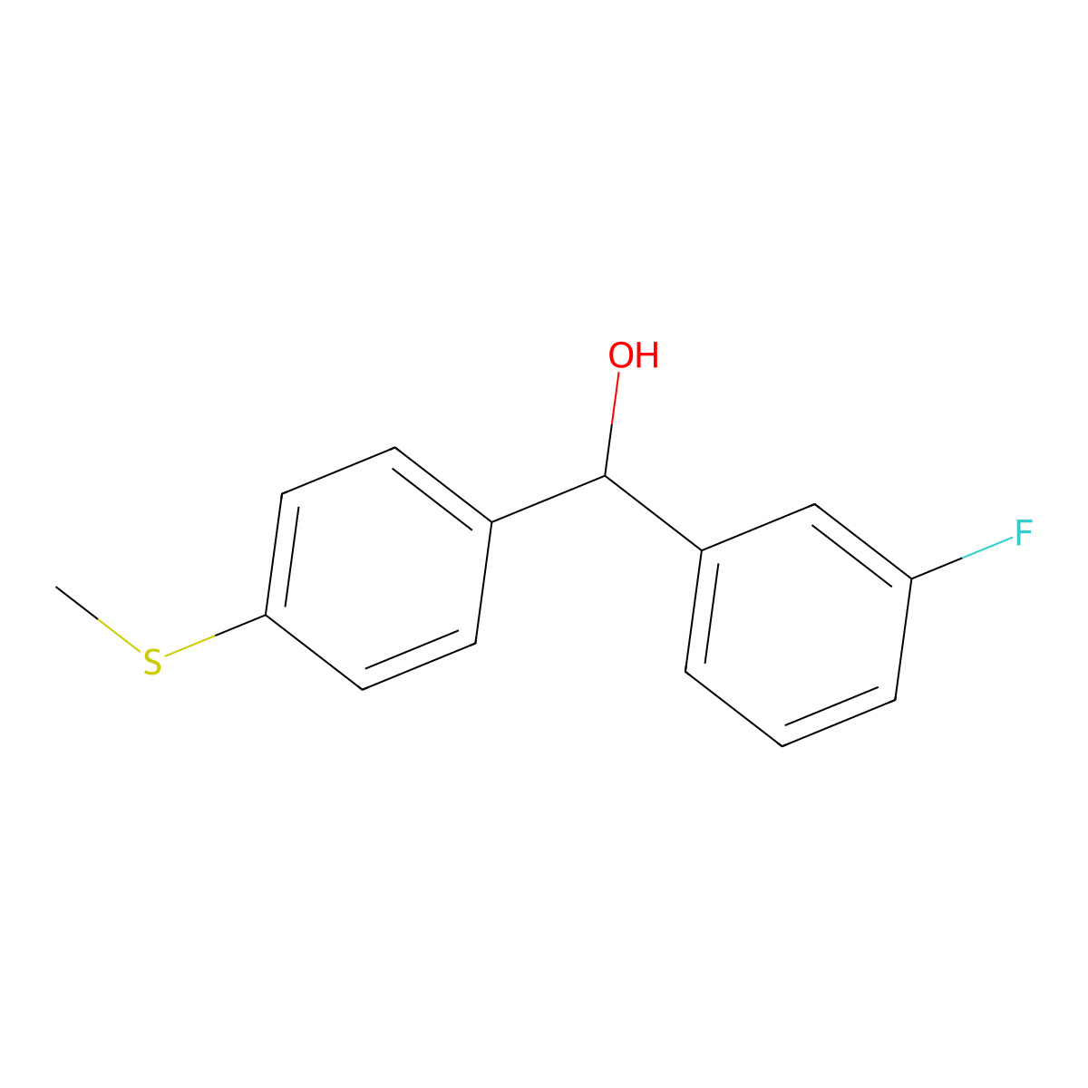 3-Fluoro-4'-(methylthio)benzhydrol molecular structure, CAS 844683-72-3