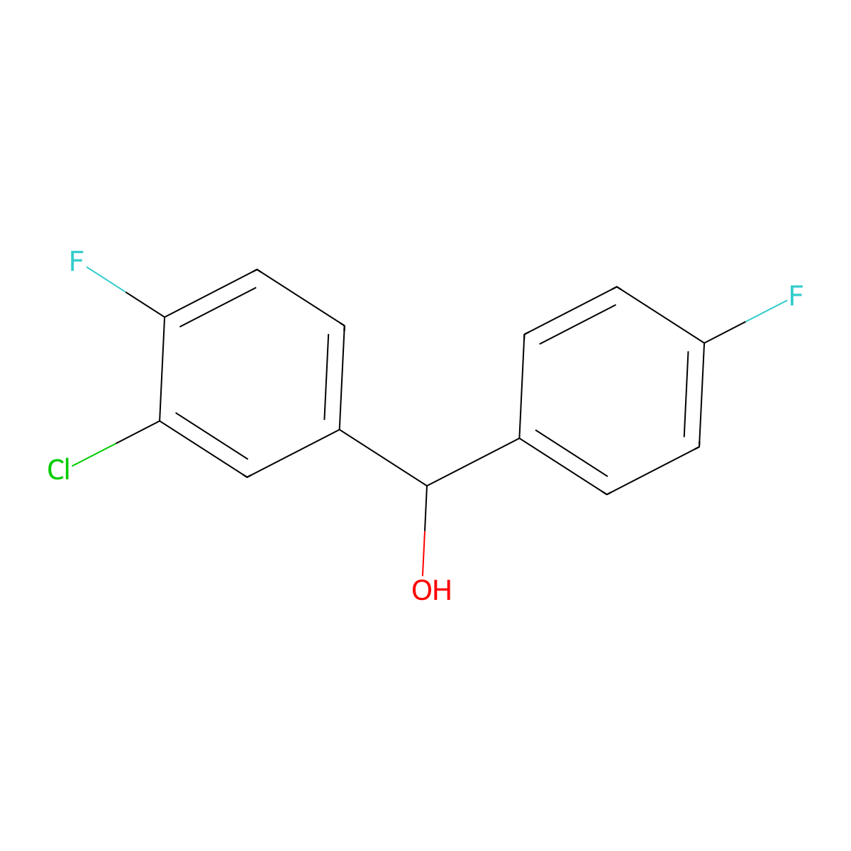 3-Chloro-4,4'-difluorobenzhydrol molecular structure, CAS 844683-73-4