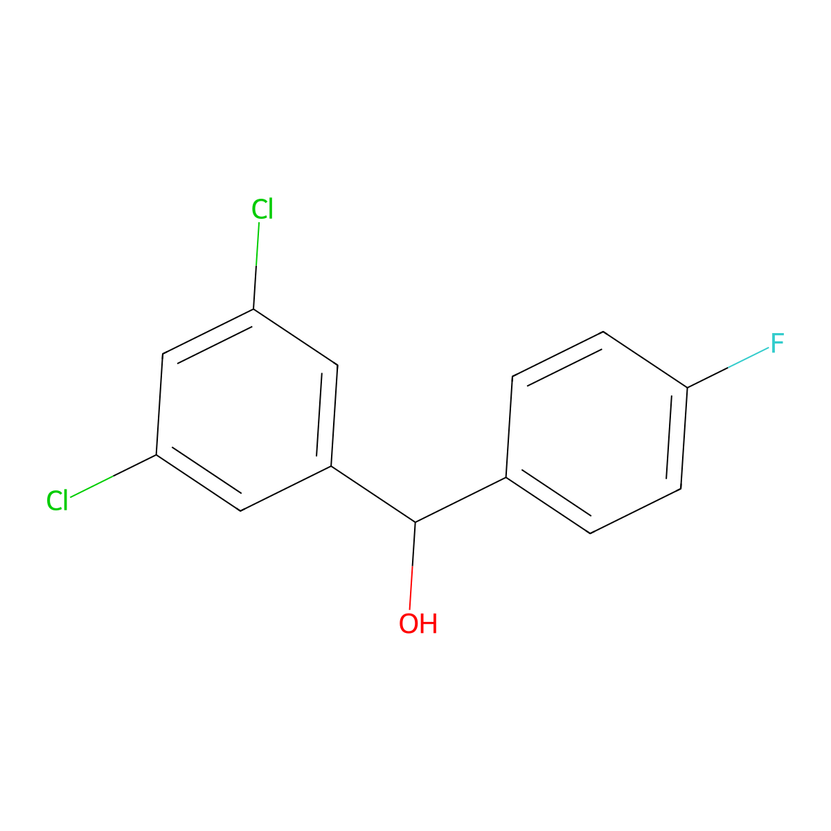 3,5-Dichloro-4'-fluorobenzhydrol molecular structure, CAS 844683-76-7