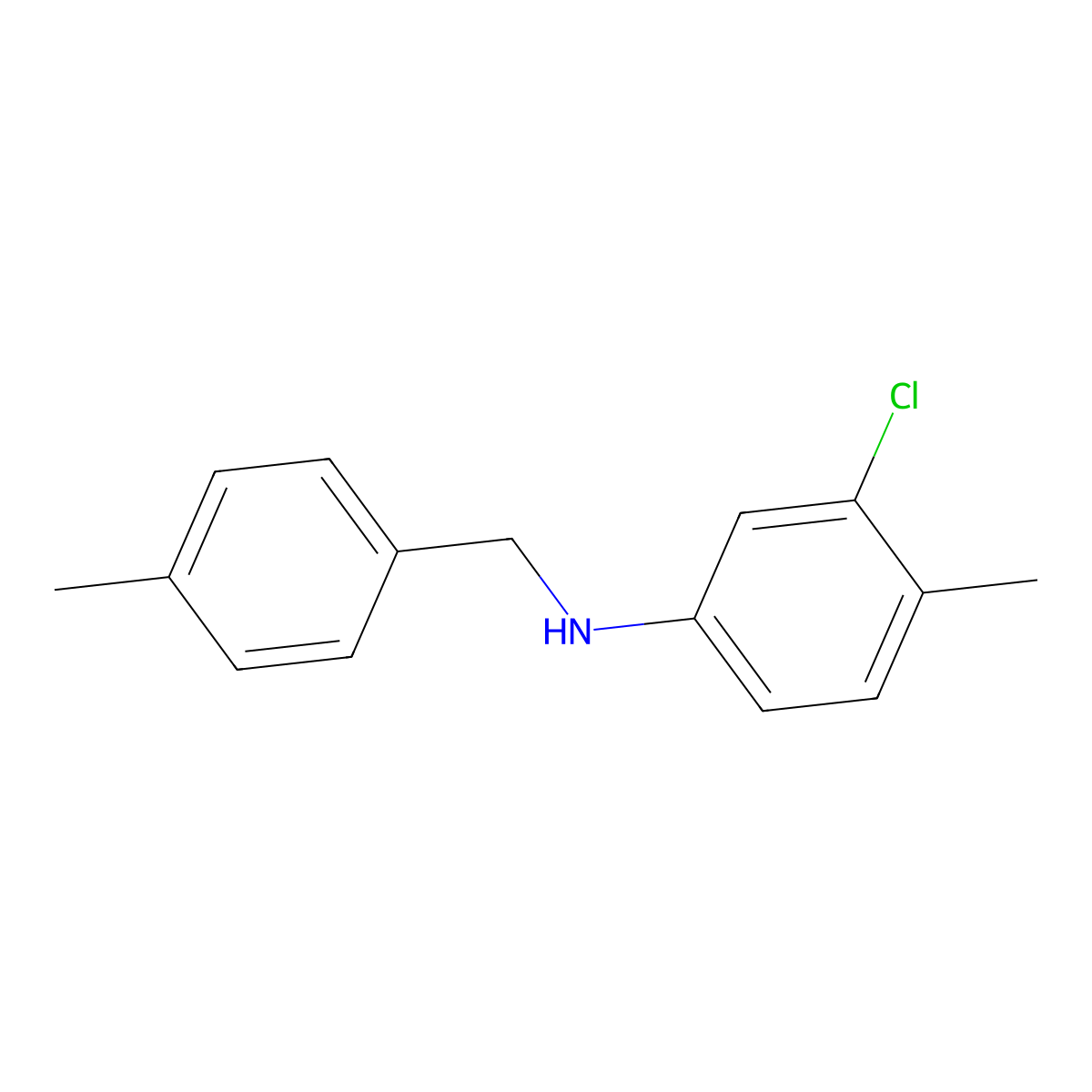 N-(3-Chloro-P-tolyl)-4-methylbenzylamine molecular structure, CAS 84474-00-0