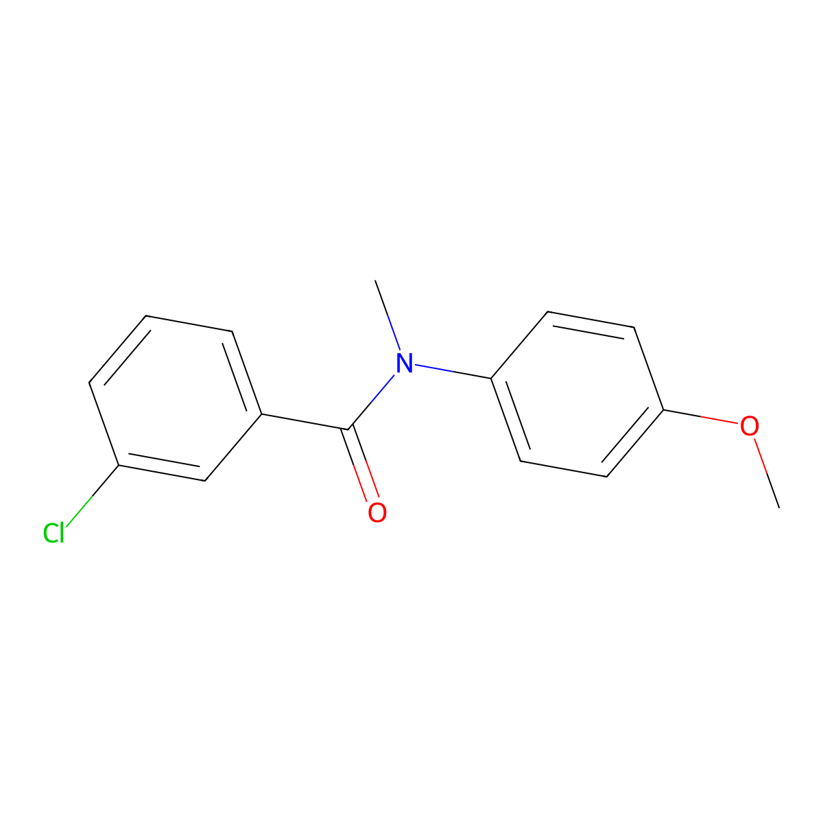 Benzamide, 3-chloro-N-(4-methoxyphenyl)-N-methyl- molecular structure, CAS 84475-15-0