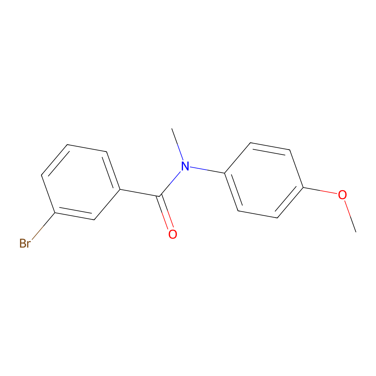 Benzamide, 3-bromo-N-(4-methoxyphenyl)-N-methyl- molecular structure, CAS 84475-19-4