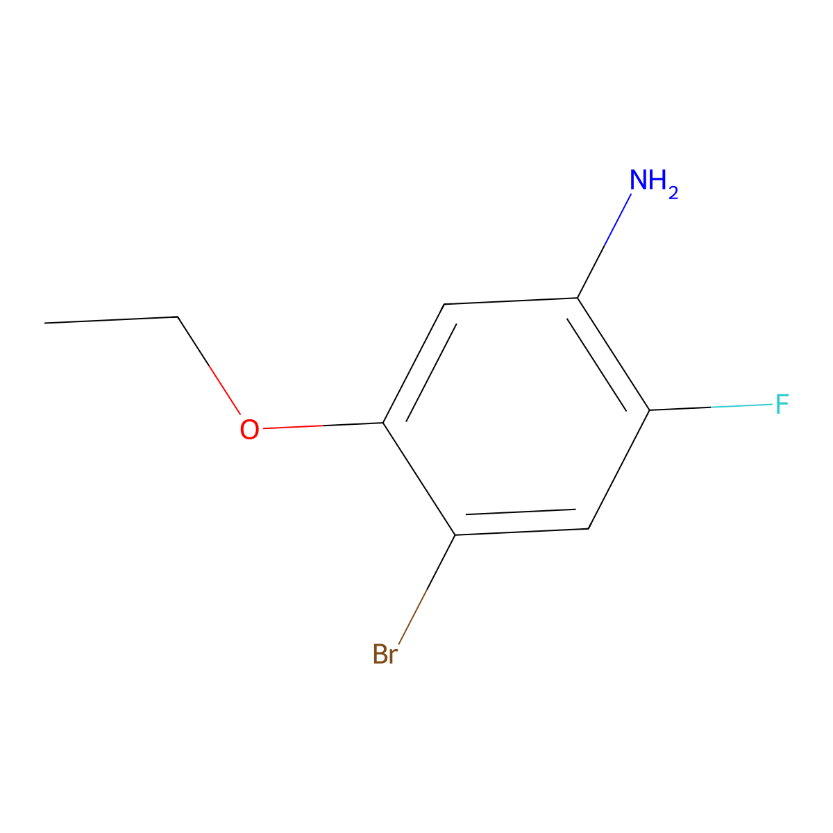 4-Bromo-5-ethoxy-2-fluoroaniline molecular structure, CAS 84478-67-1