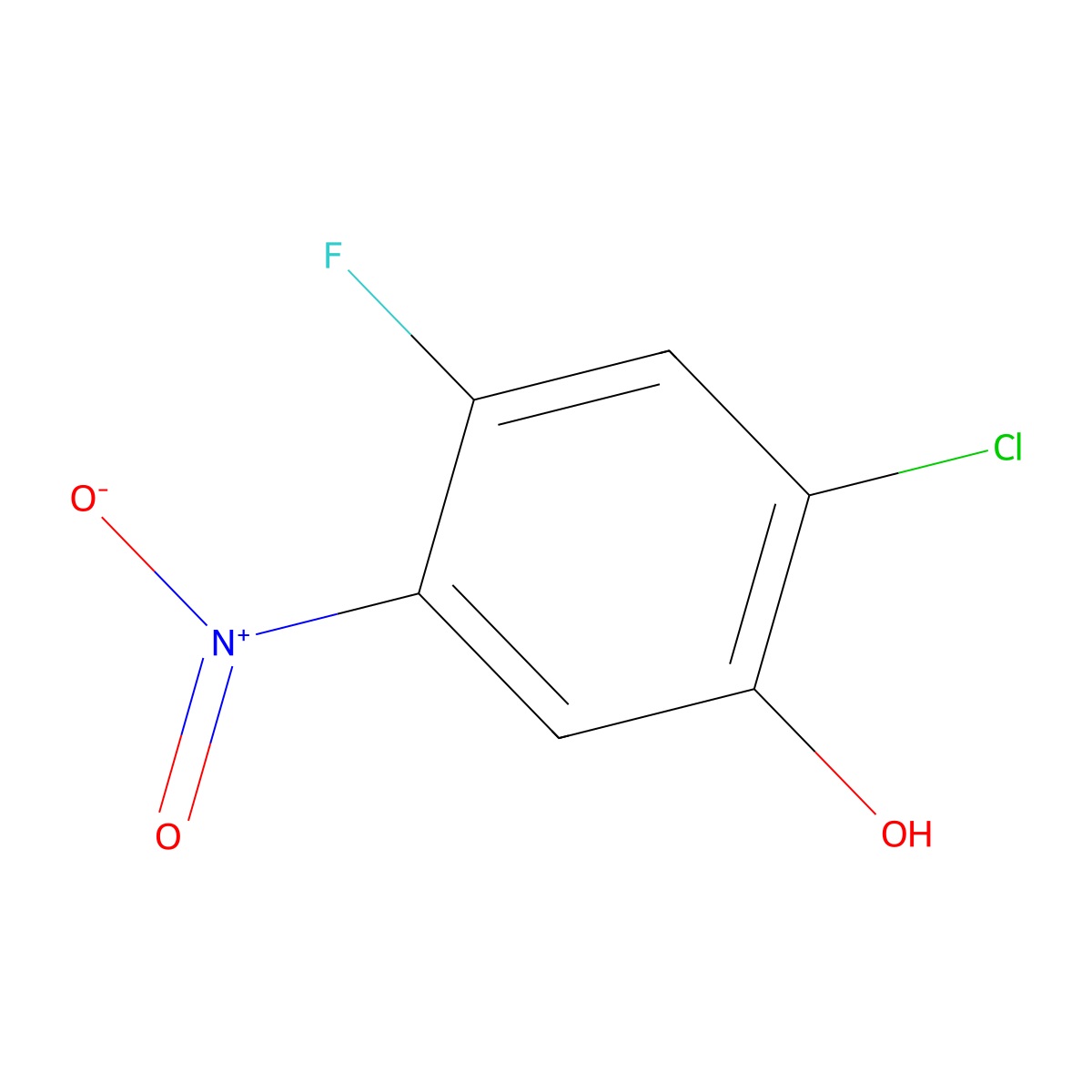 Phenol, 2-chloro-4-fluoro-5-nitro- molecular structure, CAS 84478-75-1