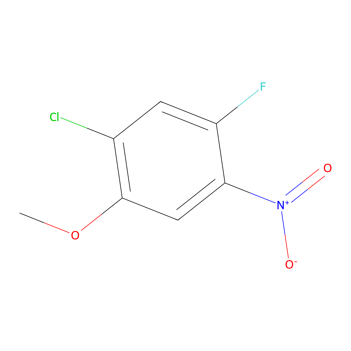 1-Chloro-5-fluoro-2-methoxy-4-nitrobenzene molecular structure, CAS 84478-76-2