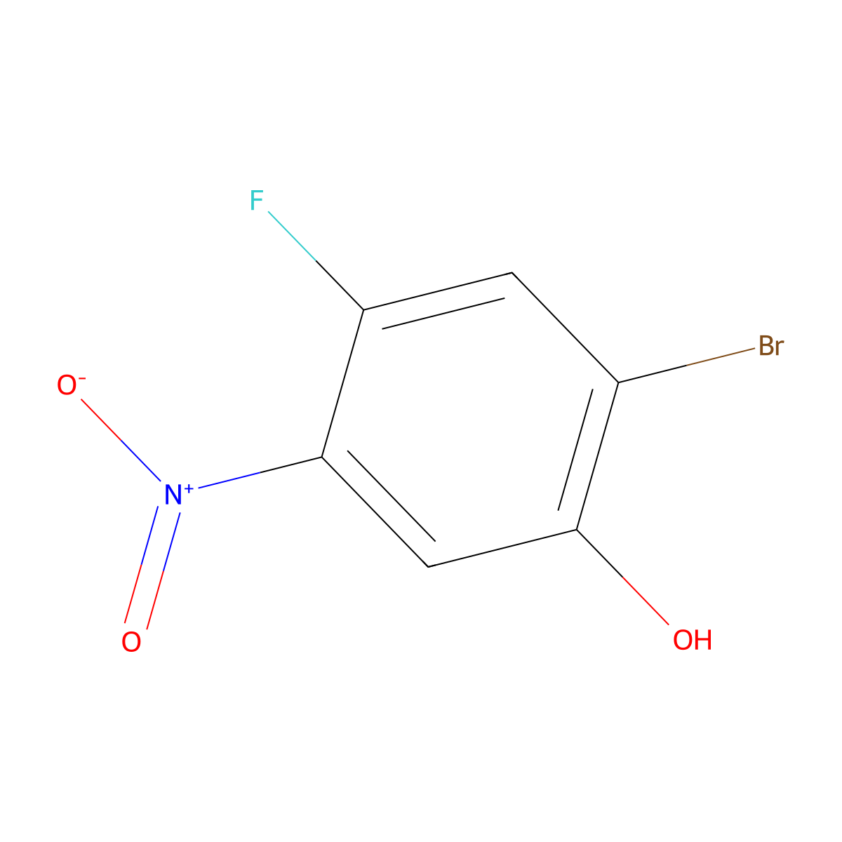2-Bromo-4-fluoro-5-nitrophenol molecular structure, CAS 84478-87-5