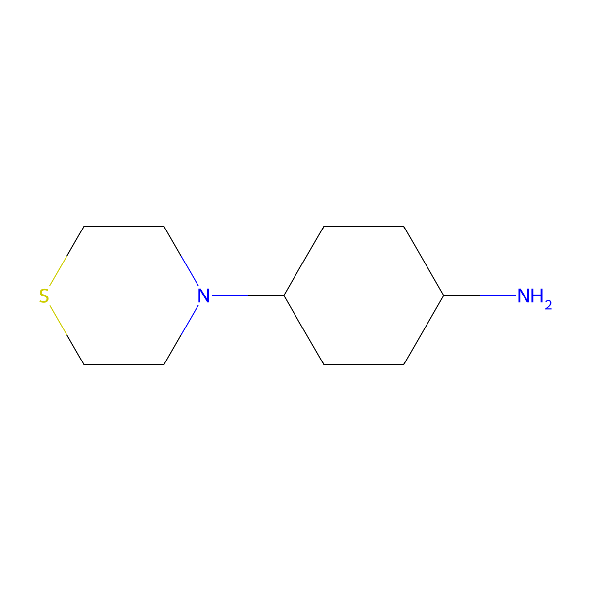 4-Thiomorpholin-4-yl-cyclohexylamine molecular structure, CAS 844817-56-7