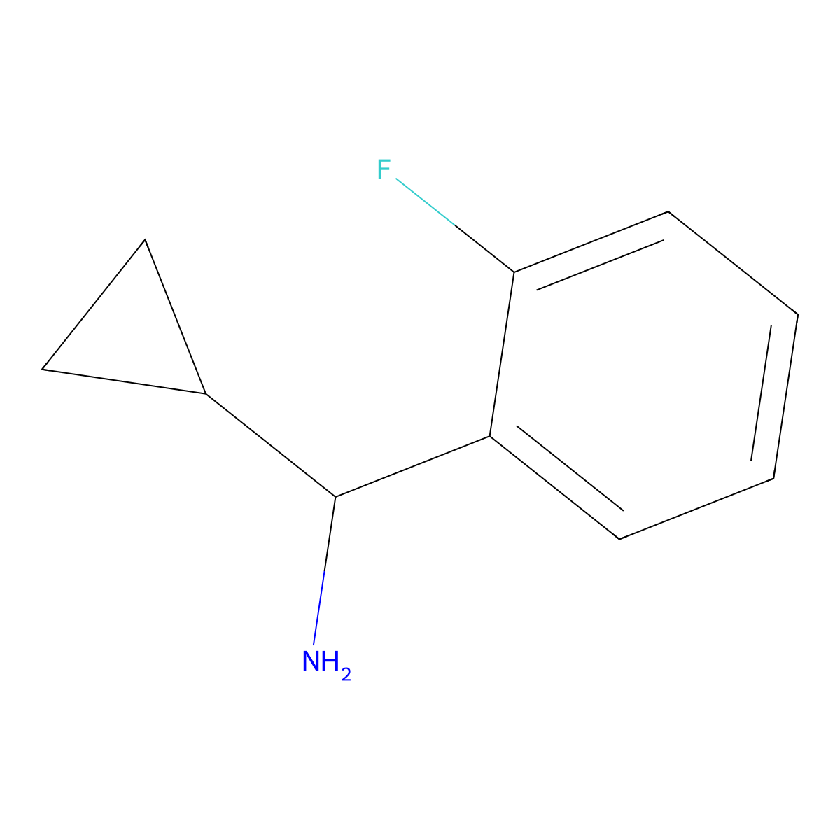 Cyclopropyl(2-fluorophenyl)methanamine molecular structure, CAS 844817-70-5