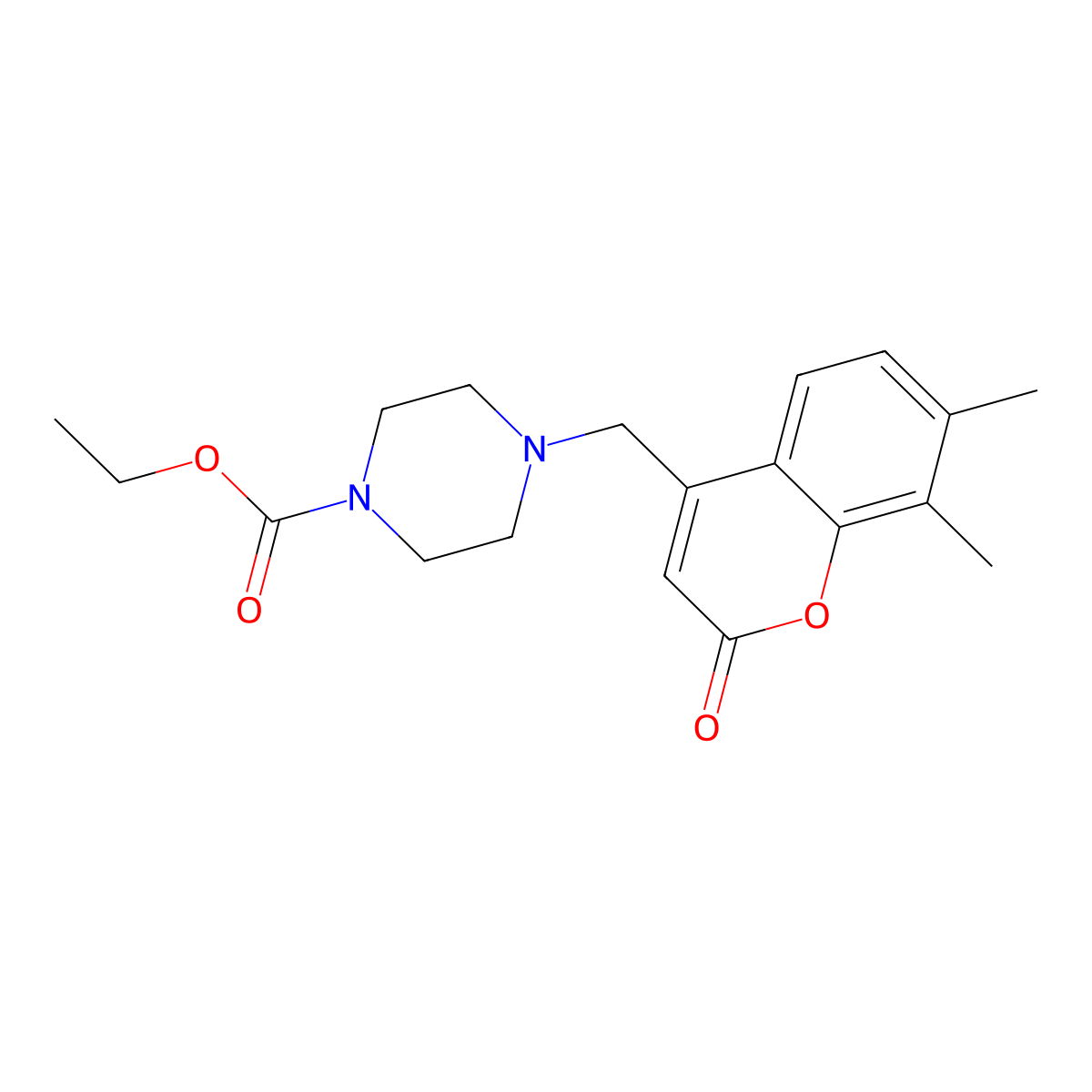 ethyl 4-[(7,8-dimethyl-2-oxo-2H-chromen-4-yl)methyl]piperazine-1-carboxylate molecular structure, CAS 844823-03-6