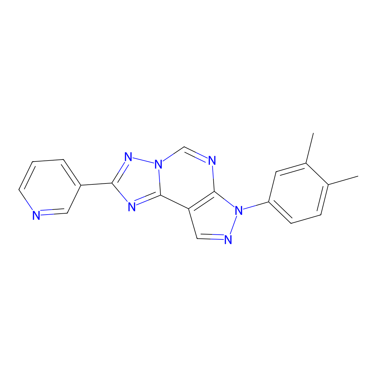 7-(3,4-dimethylphenyl)-2-(pyridin-3-yl)-7H-pyrazolo[4,3-e][1,2,4]triazolo[1,5-c]pyrimidine molecular structure, CAS 844824-37-9