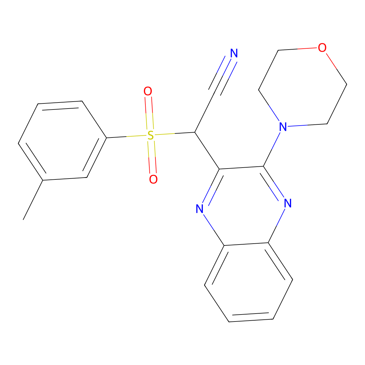 2-(3-Morpholinoquinoxalin-2-yl)-2-(m-tolylsulfonyl)acetonitrile molecular structure, CAS 844824-54-0