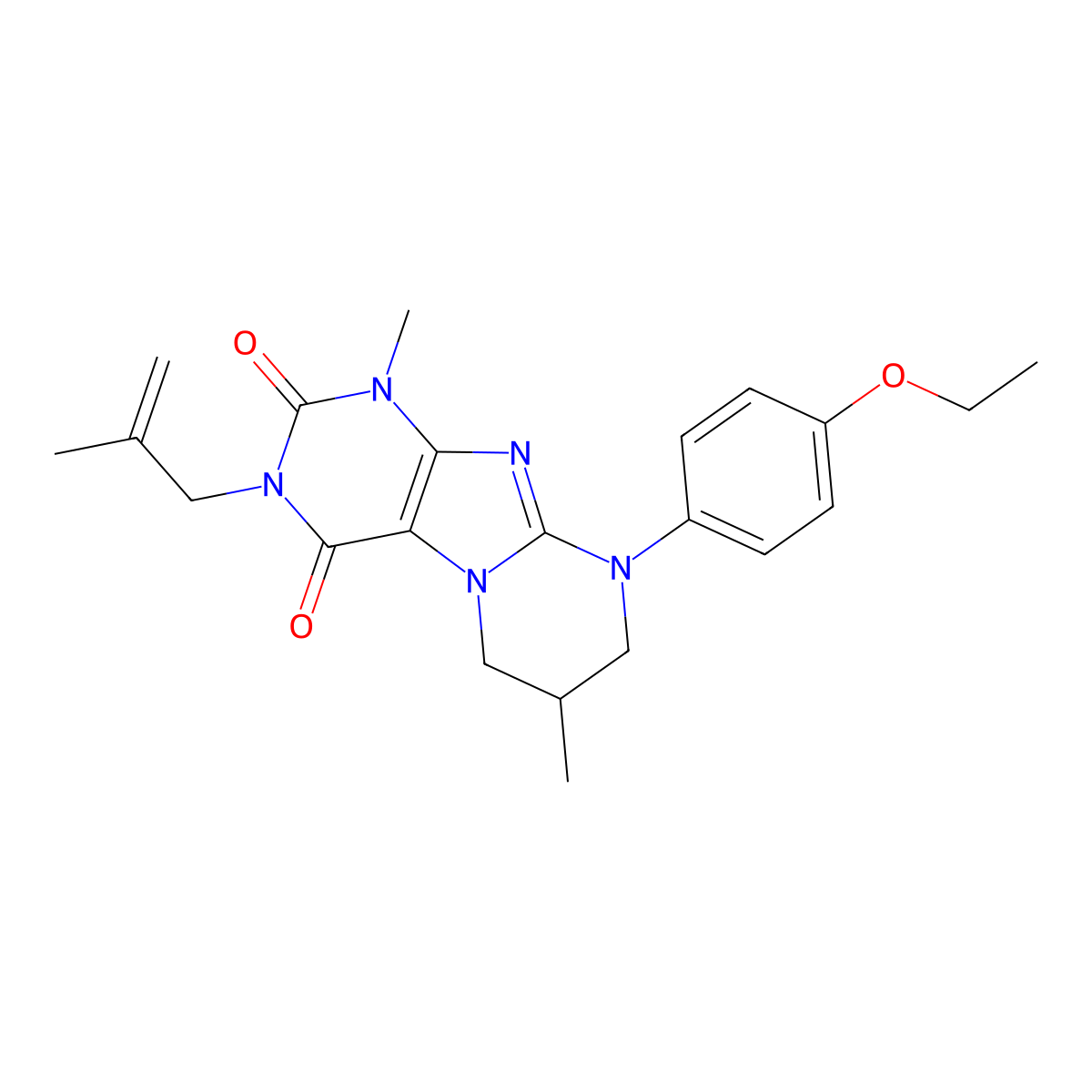 9-(4-ethoxyphenyl)-1,7-dimethyl-3-(2-methylprop-2-enyl)-7,8-dihydro-6H-purino[7,8-a]pyrimidine-2,4-dione molecular structure, CAS 844824-57-3