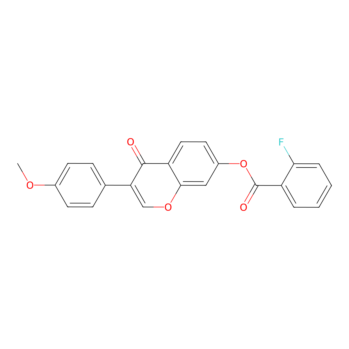 3-(4-methoxyphenyl)-4-oxo-4H-chromen-7-yl 2-fluorobenzoate molecular structure, CAS 844824-88-0