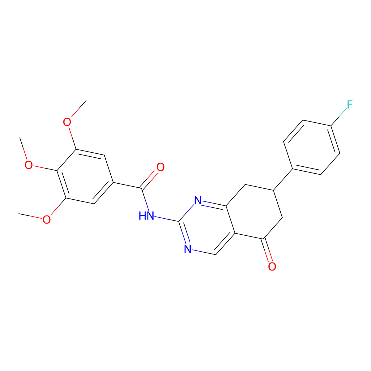 N-[7-(4-fluorophenyl)-5-oxo-5,6,7,8-tetrahydroquinazolin-2-yl]-3,4,5-trimethoxybenzamide molecular structure, CAS 844826-75-1