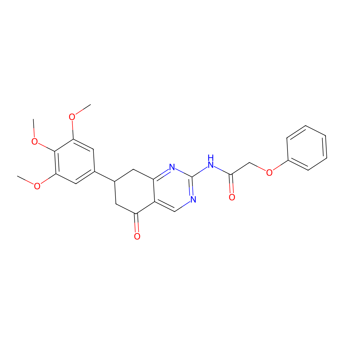 N-[5-oxo-7-(3,4,5-trimethoxyphenyl)-5,6,7,8-tetrahydroquinazolin-2-yl]-2-phenoxyacetamide molecular structure, CAS 844829-58-9