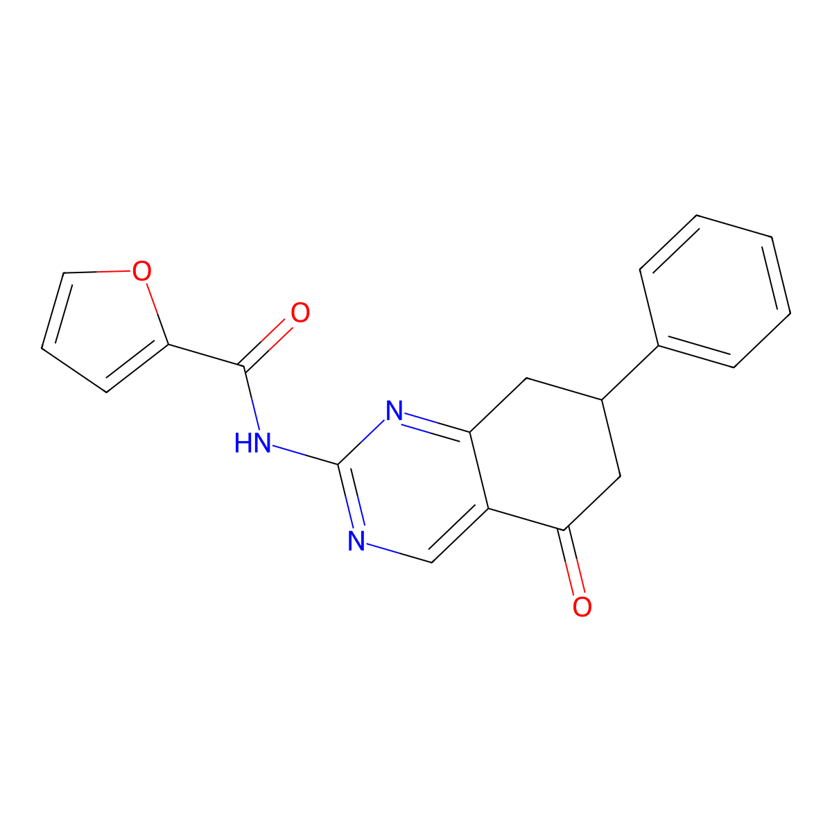 N-(5-oxo-7-phenyl-5,6,7,8-tetrahydroquinazolin-2-yl)furan-2-carboxamide molecular structure, CAS 844829-93-2