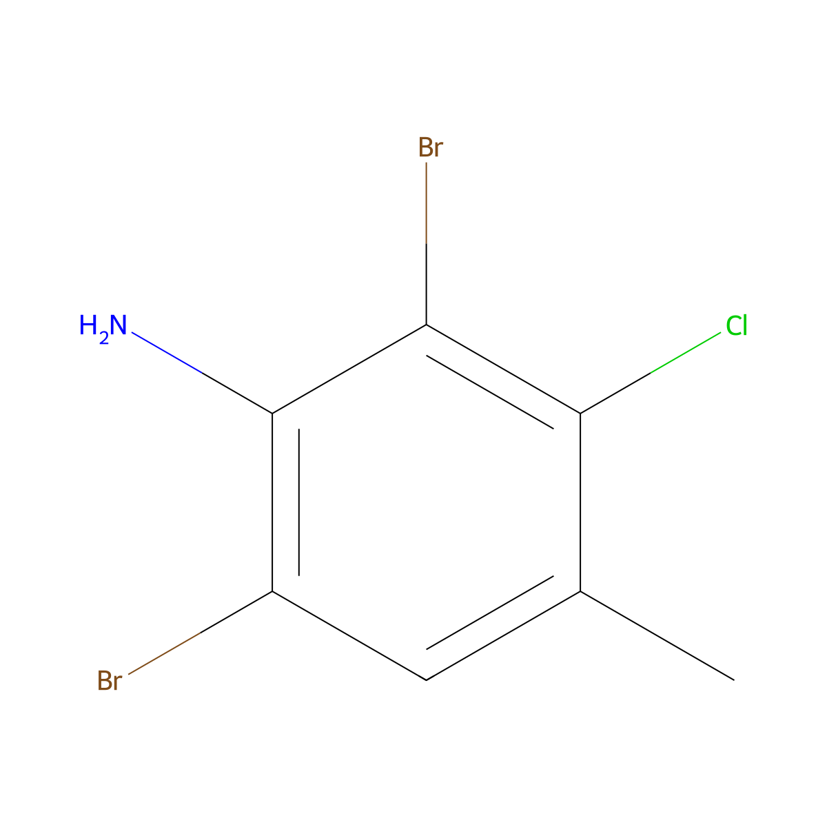 3-Chloro-2,6-dibromo-4-methylaniline molecular structure, CAS 84483-22-7