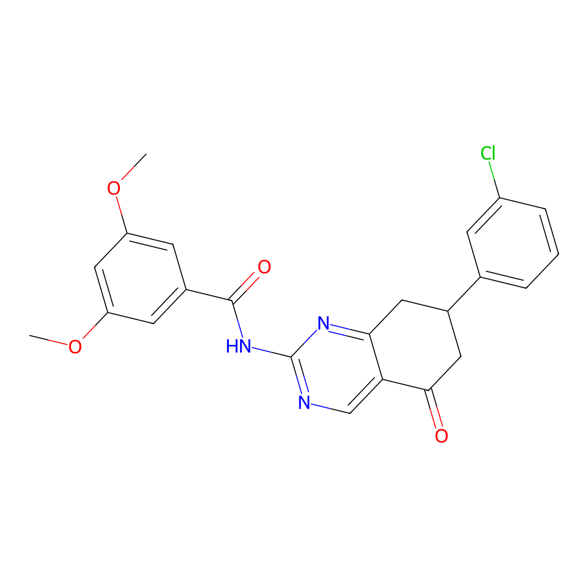 N-[7-(3-chlorophenyl)-5-oxo-5,6,7,8-tetrahydroquinazolin-2-yl]-3,5-dimethoxybenzamide molecular structure, CAS 844830-38-2