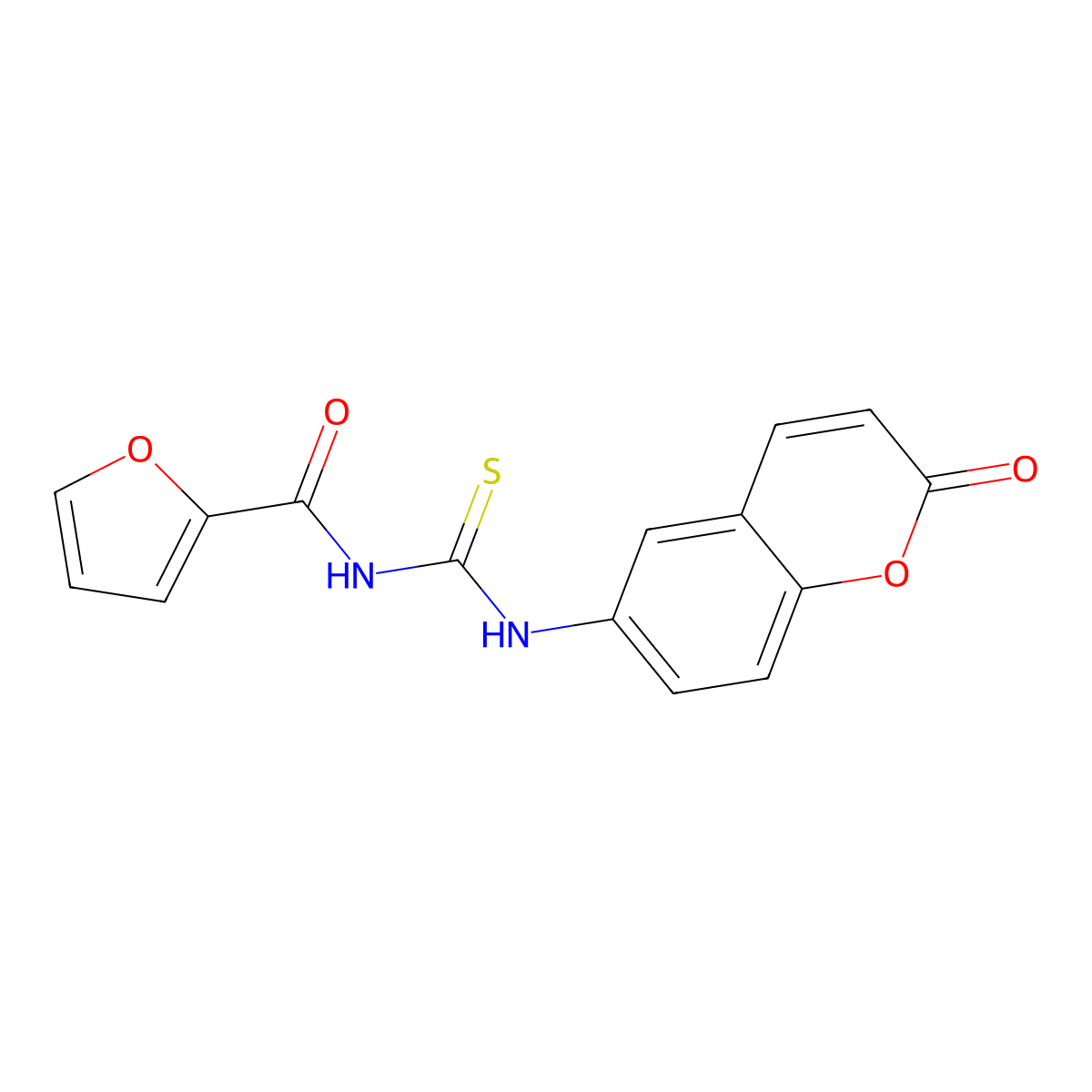N-[(2-oxochromen-6-yl)carbamothioyl]furan-2-carboxamide molecular structure, CAS 844830-85-9