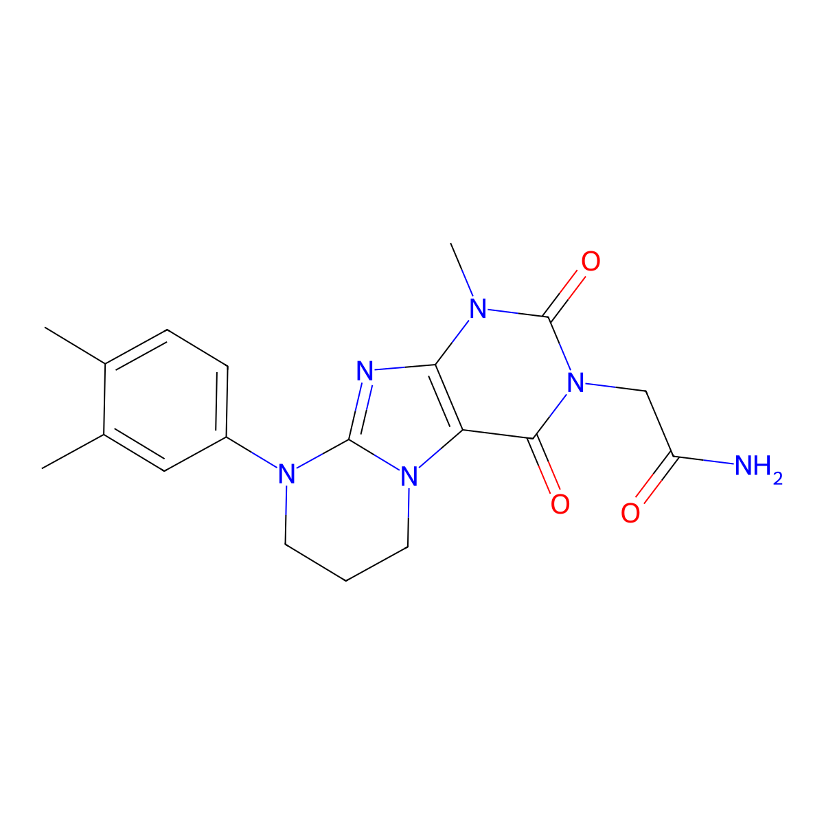 2-[9-(3,4-dimethylphenyl)-1-methyl-2,4-dioxo-7,8-dihydro-6H-purino[7,8-a]pyrimidin-3-yl]acetamide molecular structure, CAS 844833-64-3