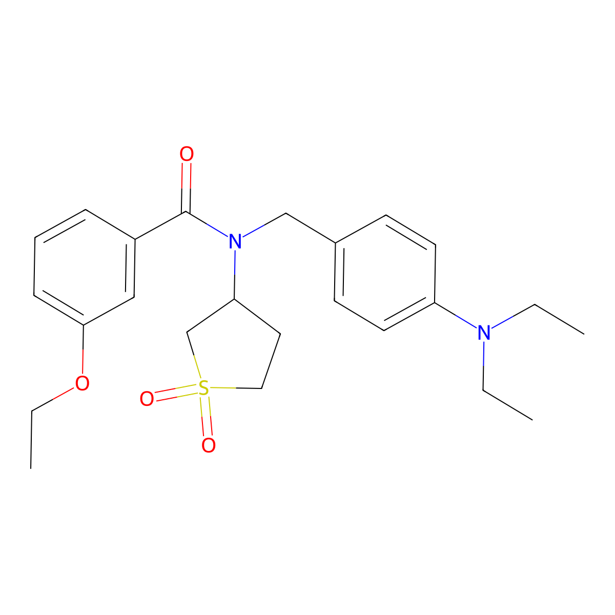 N-[4-(diethylamino)benzyl]-N-(1,1-dioxidotetrahydrothiophen-3-yl)-3-ethoxybenzamide molecular structure, CAS 844834-07-7