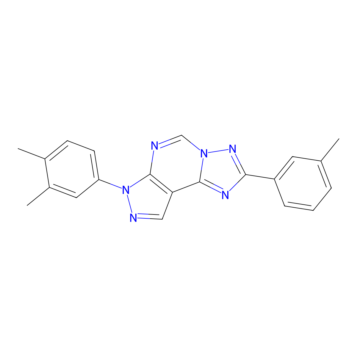 7-(3,4-dimethylphenyl)-2-(m-tolyl)-7H-pyrazolo[4,3-e][1,2,4]triazolo[1,5-c]pyrimidine molecular structure, CAS 844835-48-9